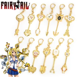 Anime FAIRY TAIL Keychain Golden Zodiac Keychain Zodiac Star Spirit Metal Keychain Role Play Props Key Charms Bag Jewelry