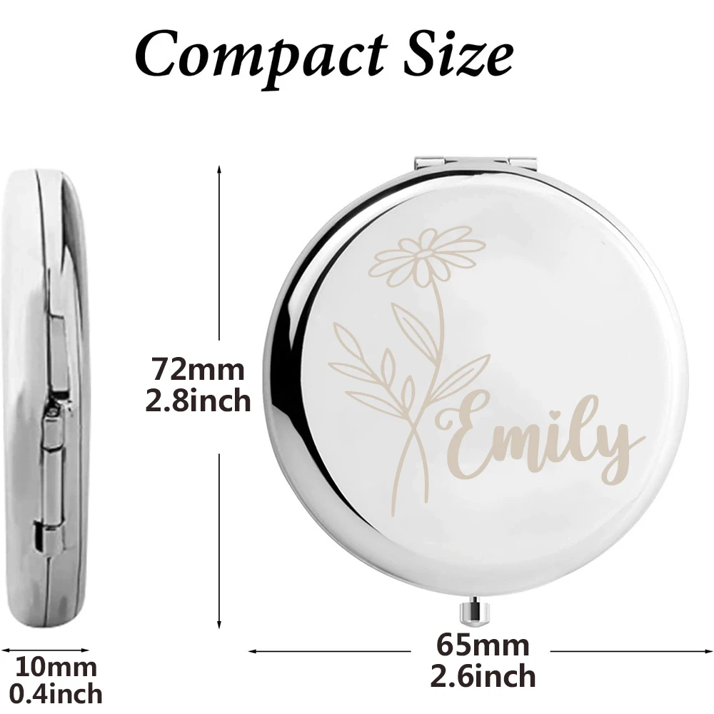 1pc flowers with name laser mirror for home decor gift for friend golden color personalized name mirror