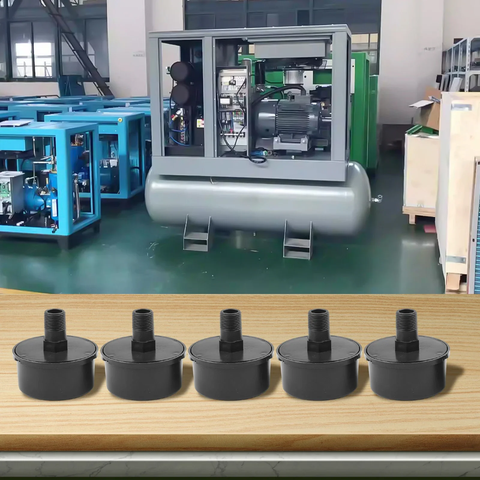 5pcs Muffler Intake Filters For Air Compressors With 16mm Male Thread Suitable For Small Air Pumps And Compressors