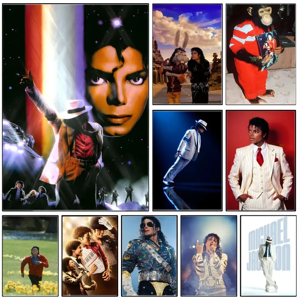 Music Legend MJ M-Michael Jackson Poster  Self-adhesive Art Waterproof Paper Sticker Coffee House Bar Room Wall Decor
