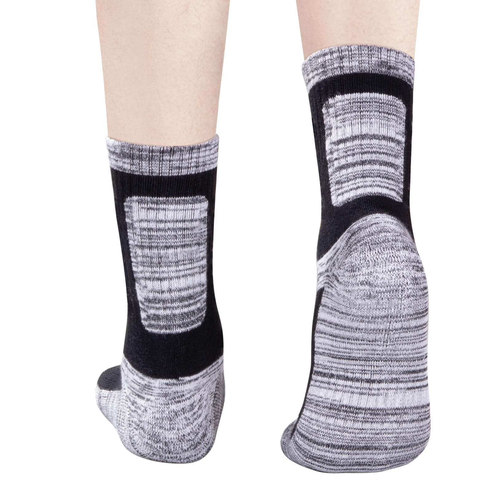 YUEDGE Mens Moisture Wicking Cushioned Crew Athletic Socks 5Pairs/Pack Walking Hiking Socks Padded Work Boot Socks