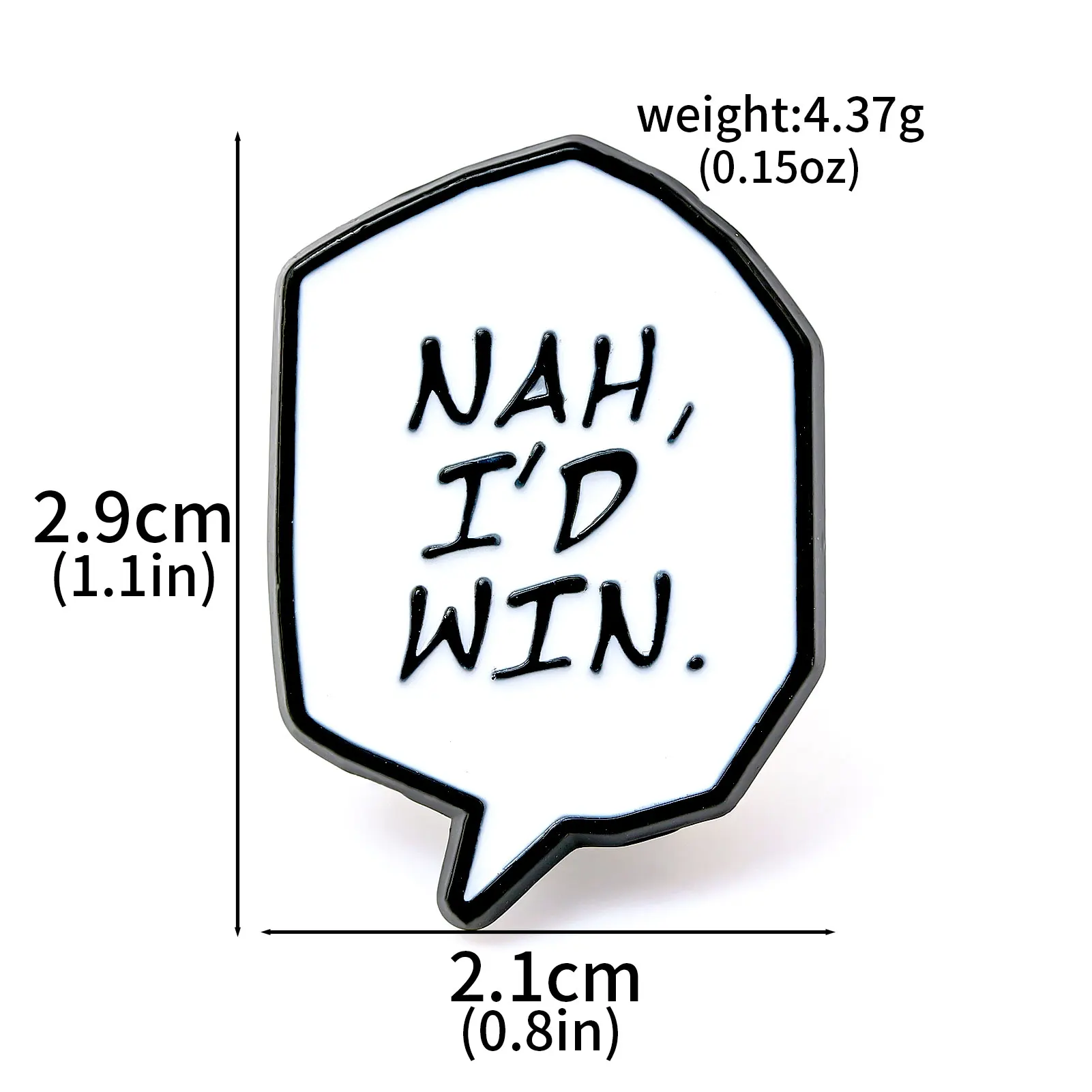 "NAH ، I'D WIN" دبابيس المينا الإبداعية Inspirat بروش اختبار مخصص بروش تشجيع شارة أفضل هدية الملابس حقيبة قبعة الملحقات