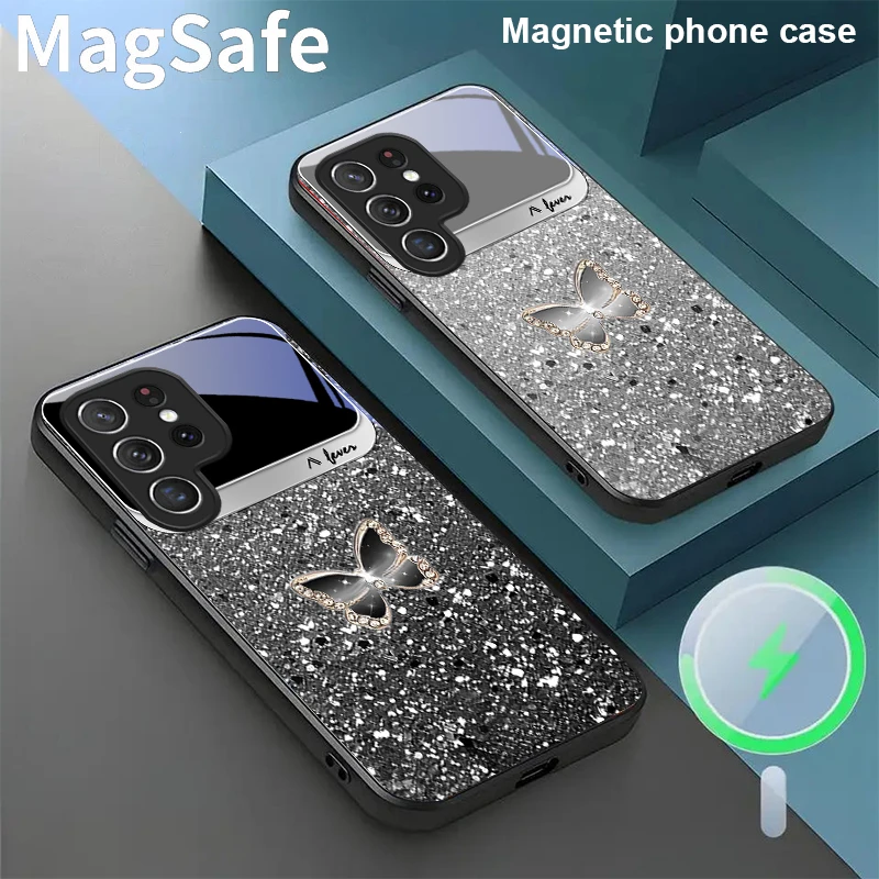 

Blue white dot texture For Samsung Galaxy S20 FE S21 S22 S23 Plus S24 Ultra 25 Edge S24Ultra 22Plus Magsafe Glass Phone Casee