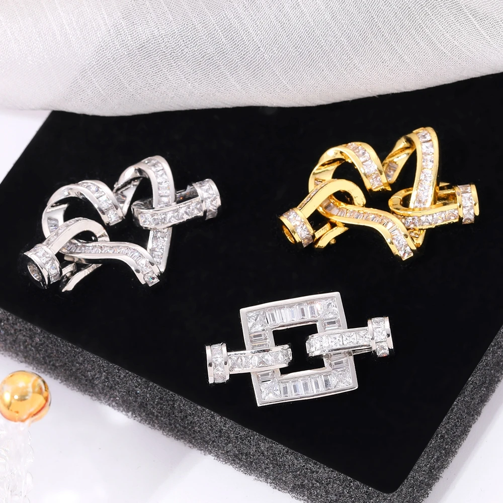 Juya DIY 18K Real Gold Plated Accessories Fastener Lock Closure Clasps For Needlework Baroque Pearls Jewelry Making Supplies