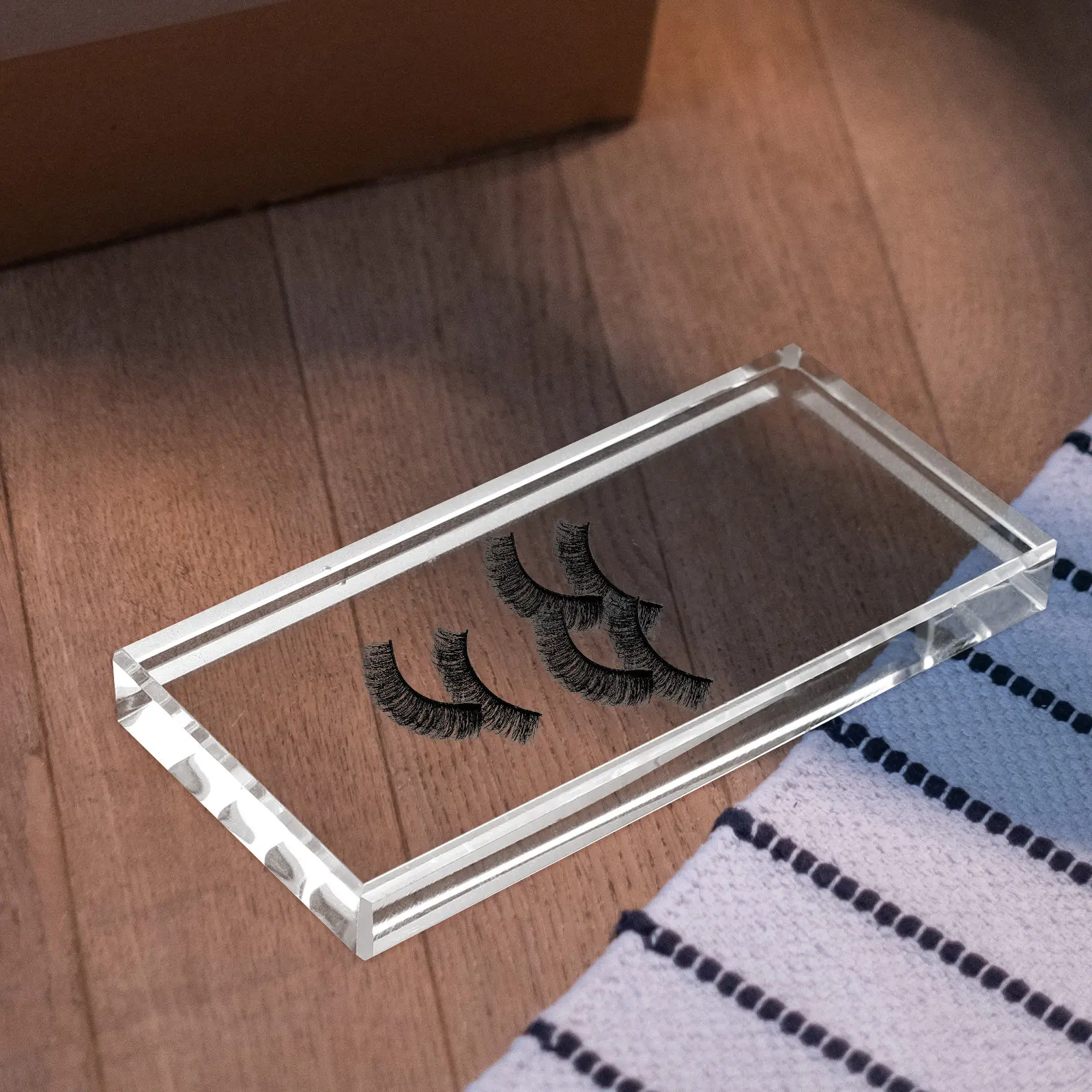 Eyelash Extension Salon - 2 stuks glazen opbergbakjes voor wimperlijm,