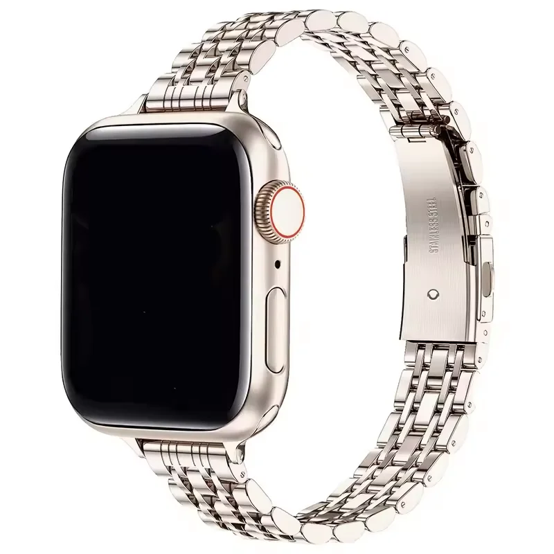 Stainless Steel Band for Apple Watch Strap 49mm 46mm 44mm Metal Bracelet IWatch Ultra Series 10 9 8 7 6 SE for Women 45 42 41mm