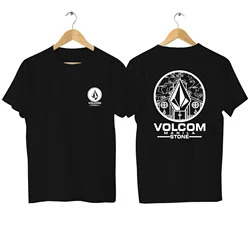 LE Cotton 2024 Fashion Tees Men T Shirt Double-sided Casual  Volcom Stone Graphic Sports Tops Breathable Streetwear