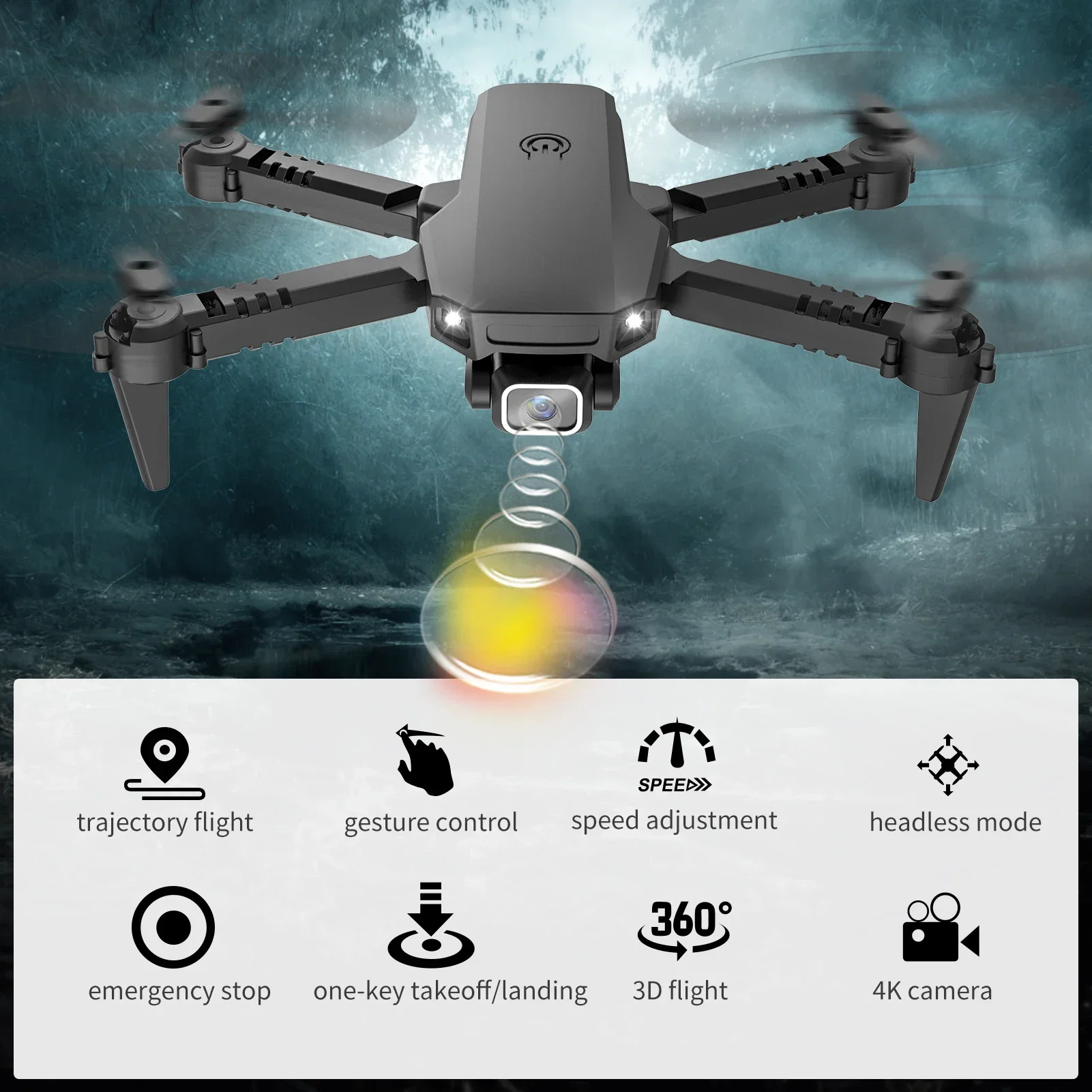 X1 RC Drone with Camera 4K WiFi FPV Mini Foldable Quadcopter with Function Trajectory Flight Headless Mode 3D with Storage Bag