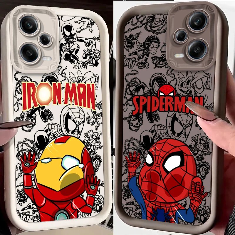 Deadpool Spider Man Cute Eye Ladder For Xiaomi Redmi Note 13 12 12C 11 11S 10 10C 10A 9C 9A Pro 5G Back Phone Case