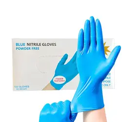 20PCS Blue Nitrile Gloves for Kitchen Cleaning Car Repair Tattoo Gloves  Dishwashing  Gloves Waterproof  Powder-Free