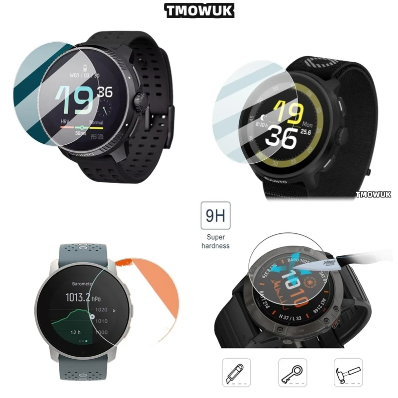 

For SUUNTO RUN 9H Tempered Glass, Perfect Fit HD Clear Protective Film For Watches