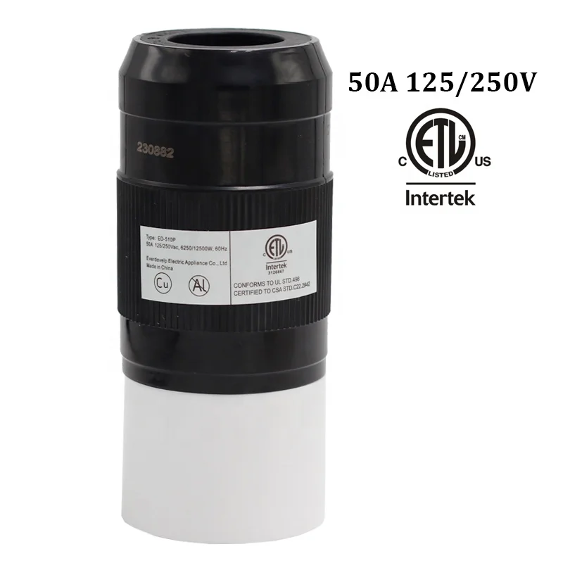 50 Amp NEMA SS2-50P Male Plug Connector US Canada Marine Coast Industrial Electrical Plug 4 Pin Straight Blade Plug