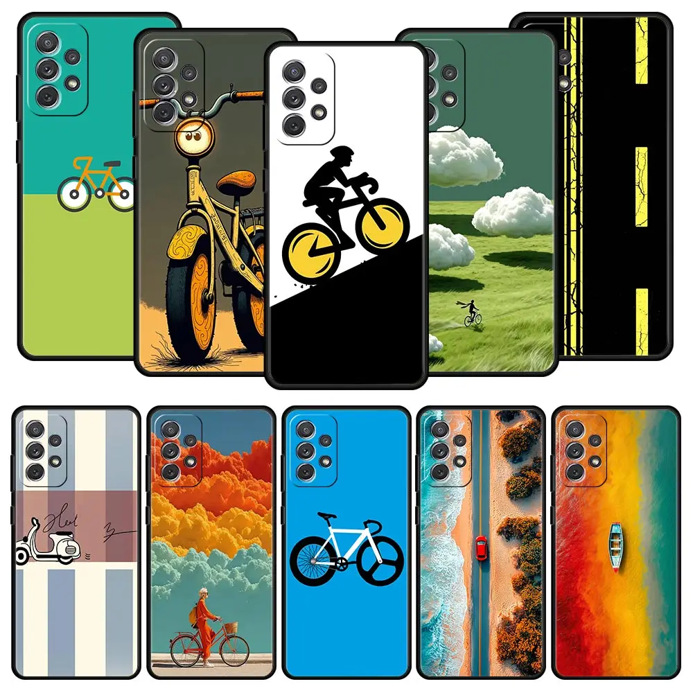Bicycle Bike Sport Phone Case For Samsung A17 A15 A13 A51 A71 A41 A07 A05S A35 A55 A23 A25 A33 A53 A73 A57 A37 5G Cover