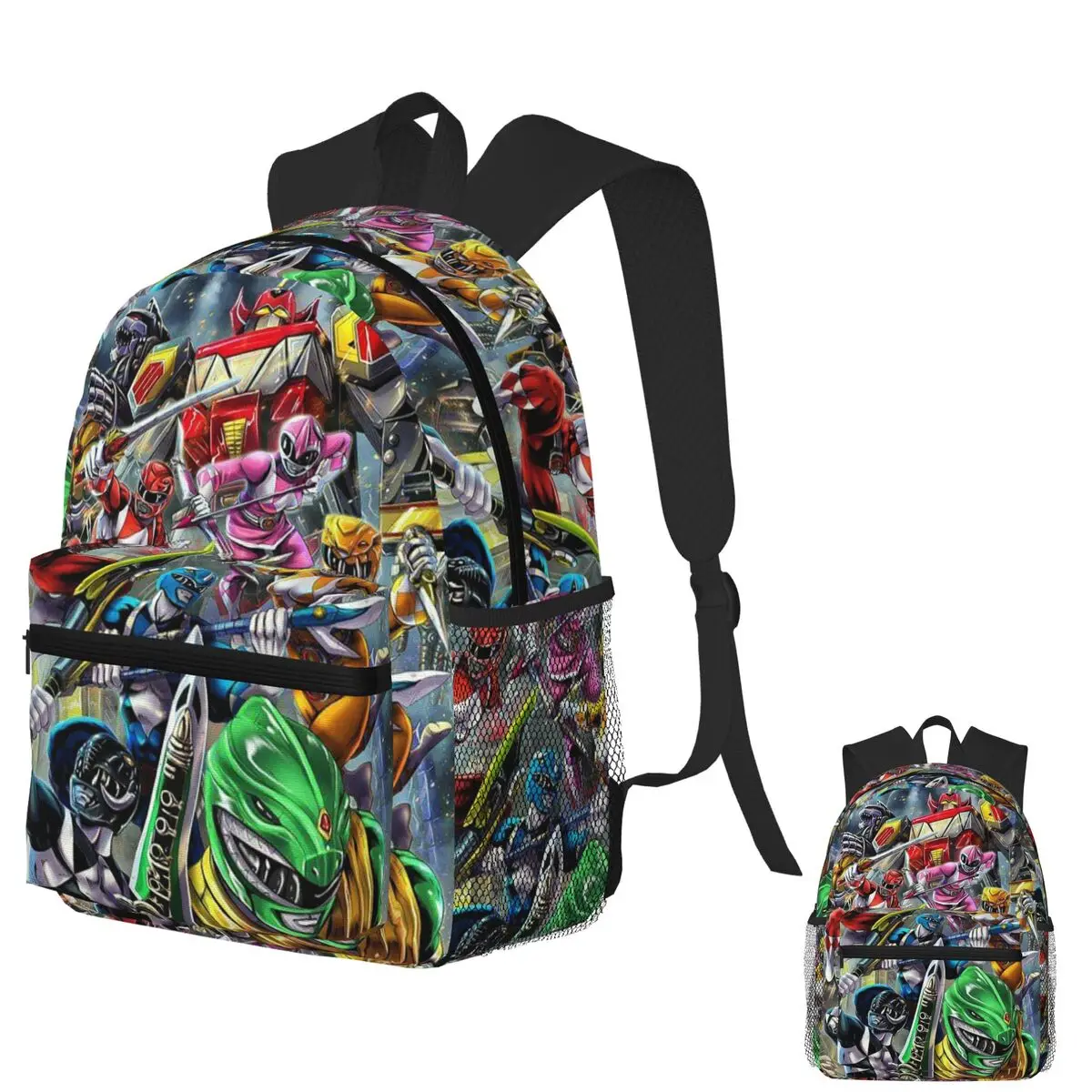 Mighty Morphin Power Ranger Student Backpack School Bag Hiking Travel Daypack for Boys Girls Fashion Bookbag Shoulder Bags