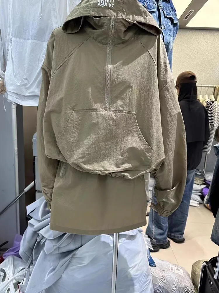 

Женский летний комплект в стиле ретро American Sle Jaet с капюшоном Long Sve, свободный повседневный комплект из двух предметов для молодых взрослых