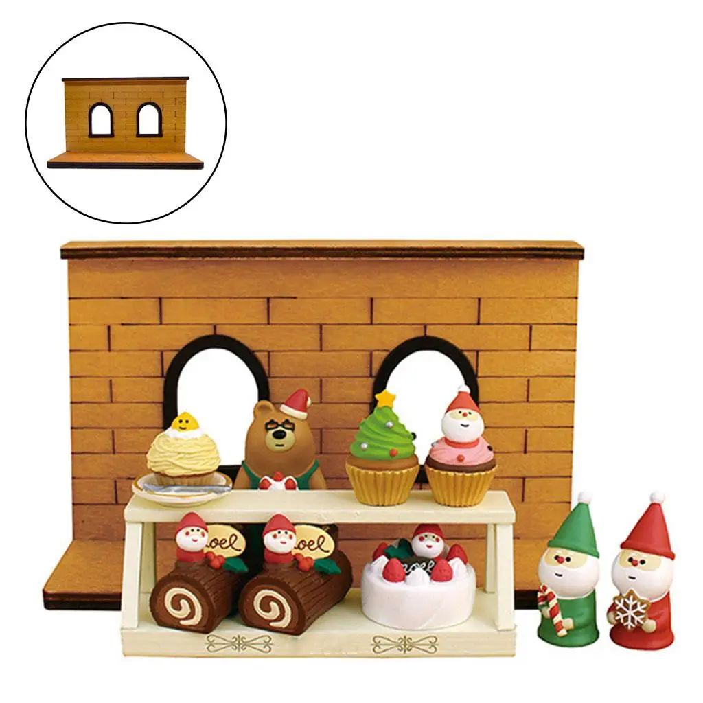 Dollhouse Wooden window and wall Background Board Miniature Scene Doll House Decoration Furniture Match Various Doll