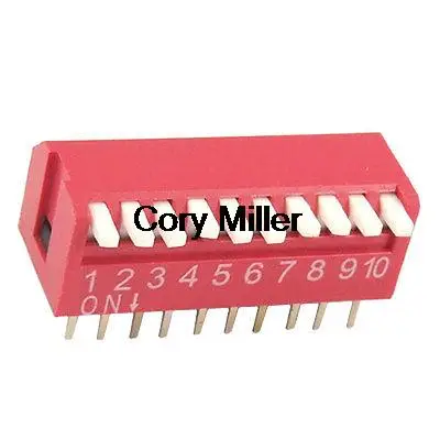 2.54mm Pitch 10 Position Piano Type DIP Switch