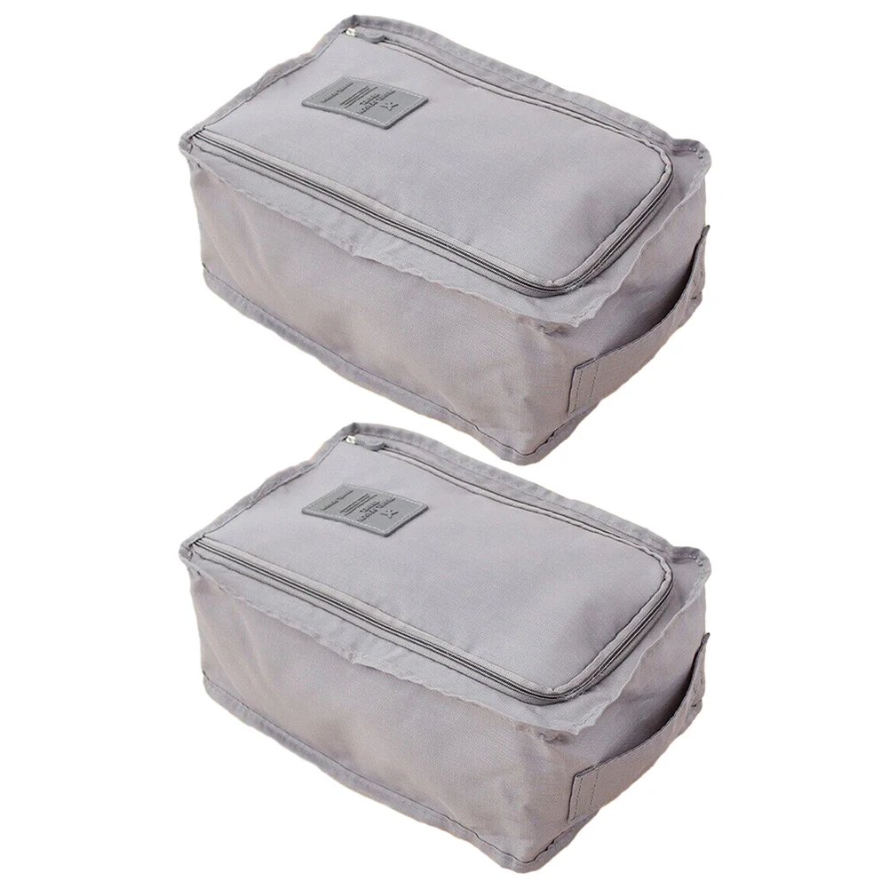 Waterproof Shoe Storage Bags  Travel Shoe Organizer Totes  Pack of 2  Available in Gray/Pink/Dark Blue  Nylon Material