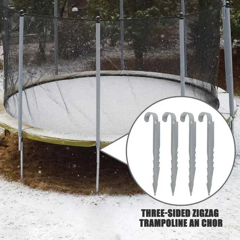 Heavy Duty Trampoline Stakes Metal Trampoline Ground Anchors Outdoor Equipment Fixing Tool Set Of 4 Swing Ground Anchors For