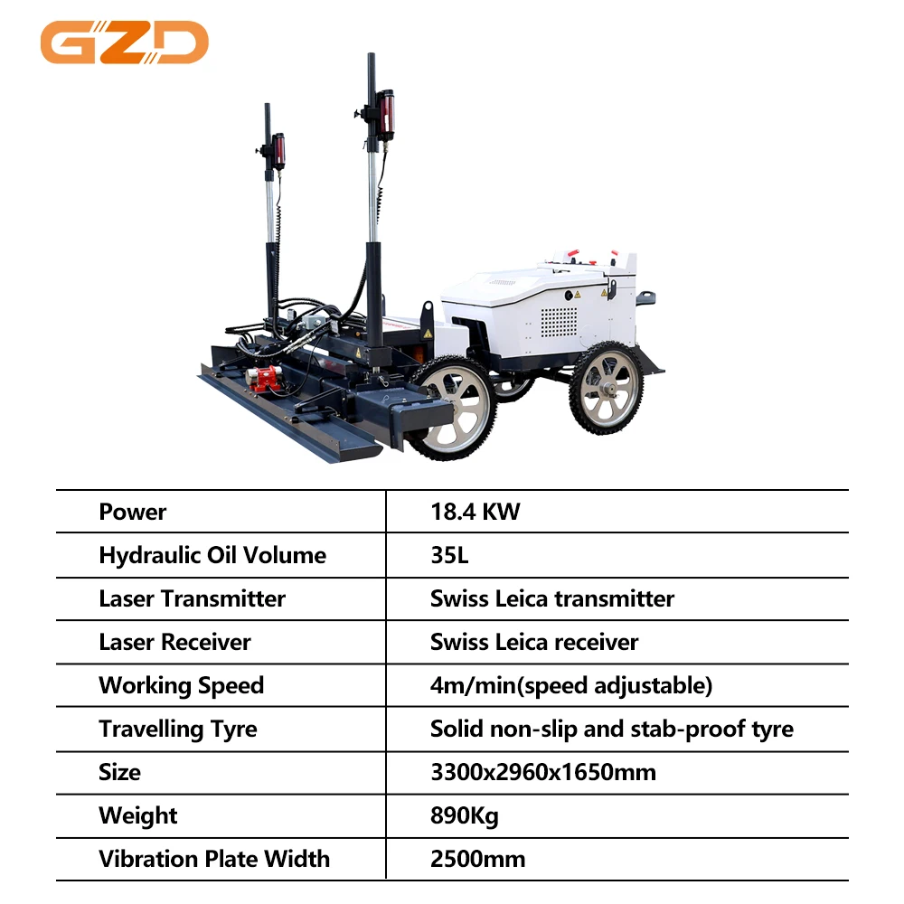 Gasoline Four Wheels Asphalt Concrete Road Paver Machine Ride on Concrete  Screed Machine