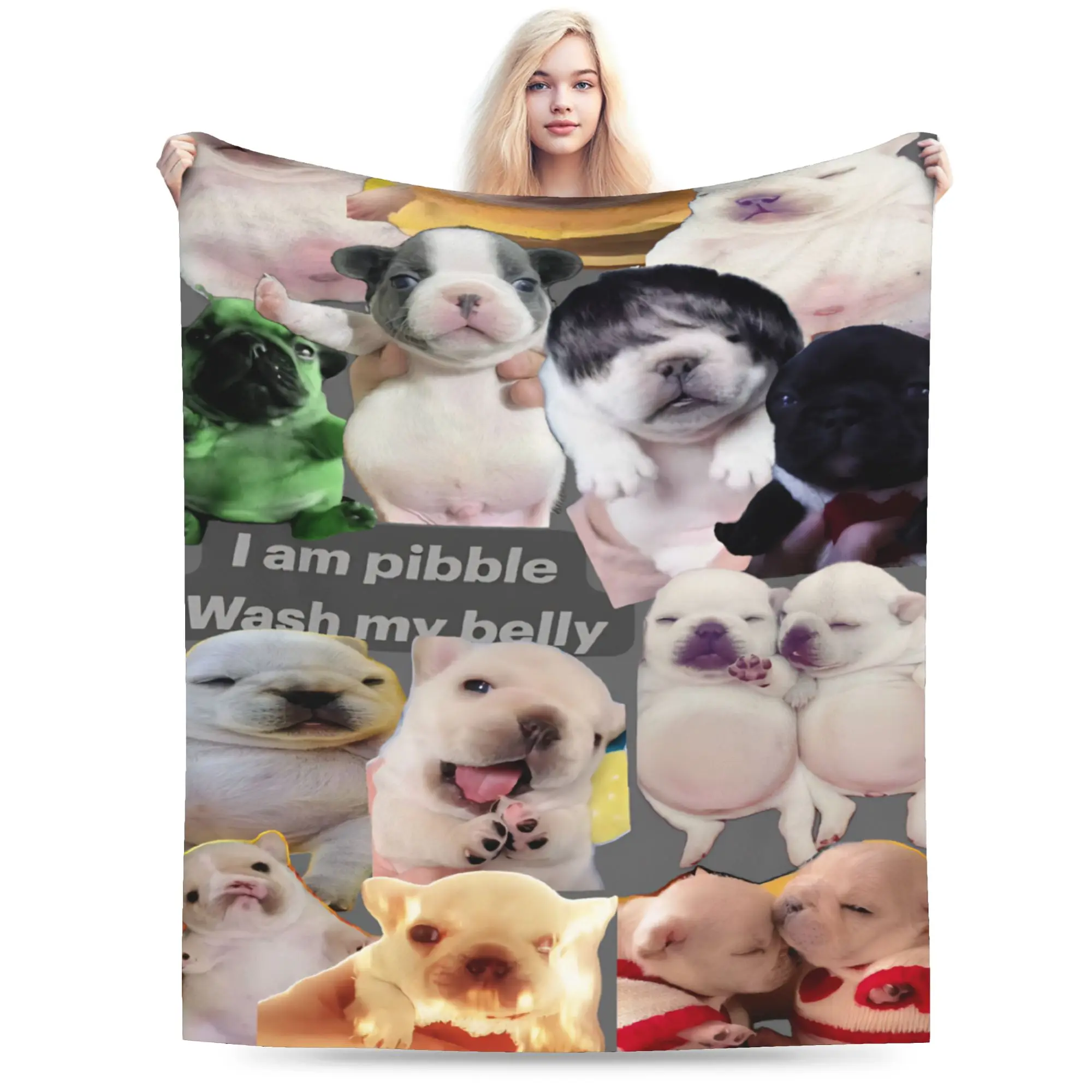Pibble Meme Wash My Belly  Stuff Blanket Lightweight Thin Fleece  Throw Blankets Comfortable Bedding Throws