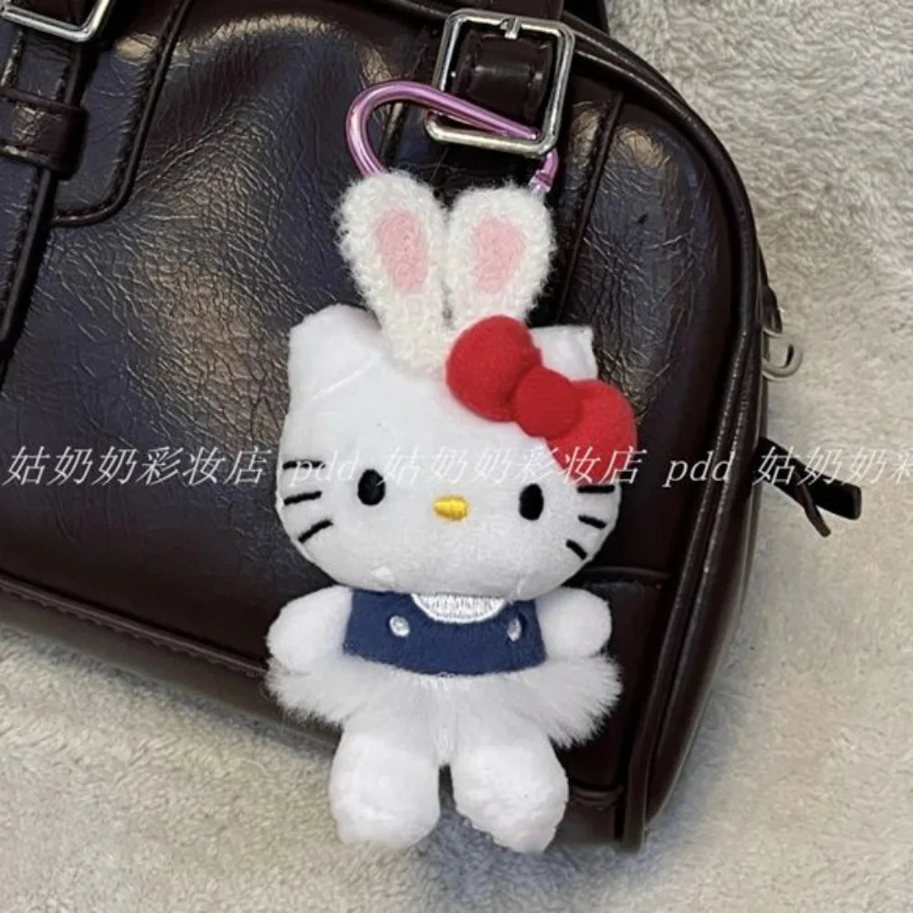 Hello Kitty Pluche Sleutelhanger Miniso 11 cm Echt Klein Konijn Cross Dressing Serie Rok KT Kat Knuffels Pop Hanger Meisjes Gift