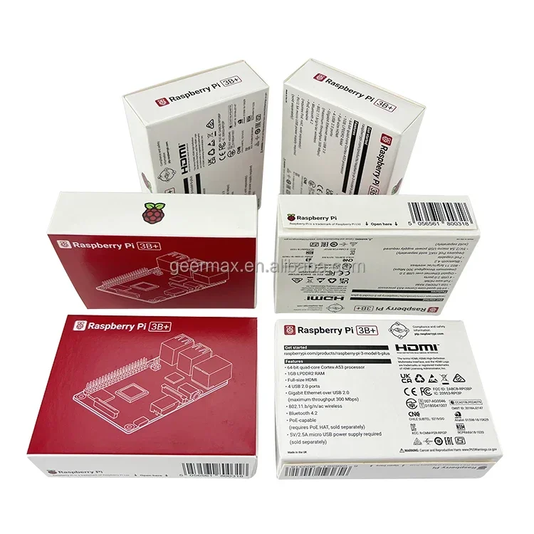 Raspberry Pi 3B + 3B Plus Computador original uma scheda singola 1.4GHz 64 bits Quad-core Dual-band WiFi 4.2/BLE Raspberry Pi 3 Modelo