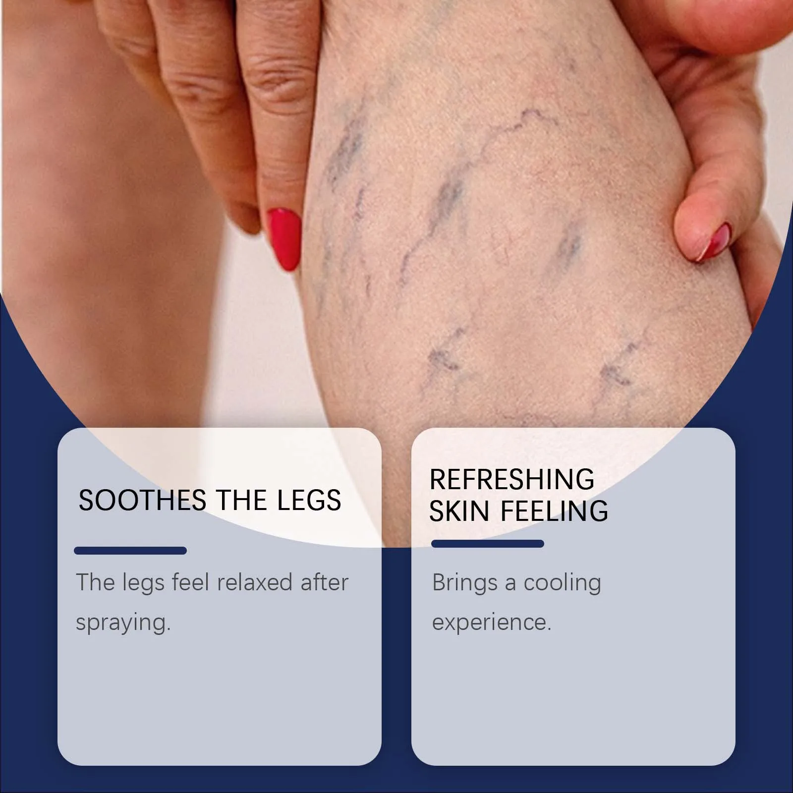 Spray per vene varicose Vasculite Flebite Trattamento ragno Allevia l'inconforto delle gambe Promuovere la circolazione sanguigna Vene Spray lenitivo