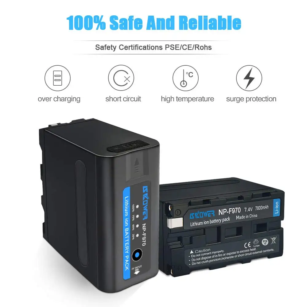 SKOWER 9900mAh NP-F970 NPF970 بطارية الكاميرا USB تهمة الناتج لسوني DCR DSR كاميرا الفيديو لوحات شاشات الفيديو F550