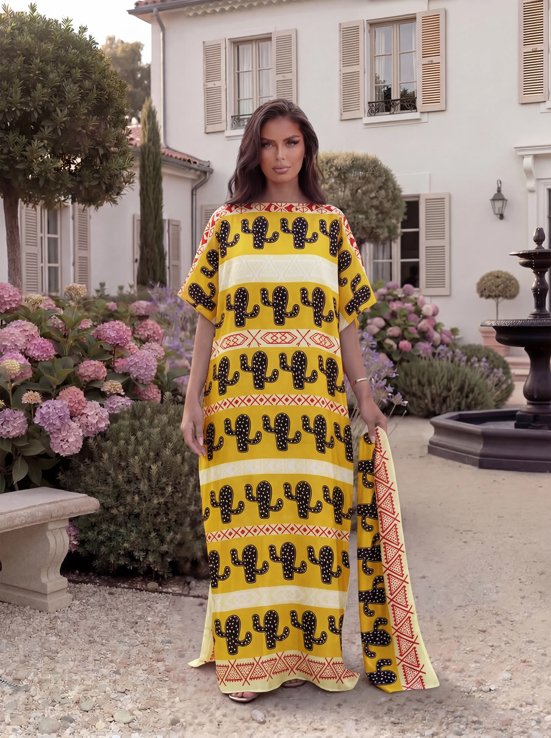 Abaya à imprimé géométrique ca - Ethnic Gown avis et prix