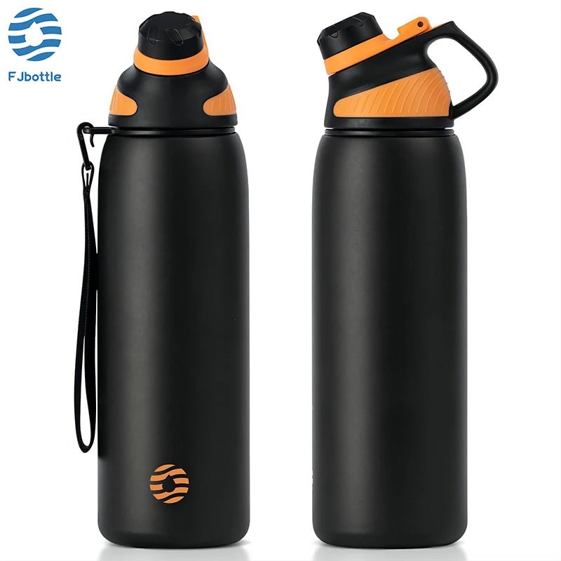 בקבוק תרמי Fjbottle עם מכסה מגנטי, בקבוק מים נירוסטה לספורט בחוץ, שומר על קור, מבודד בוואקום, 1000 מ\\\"ל