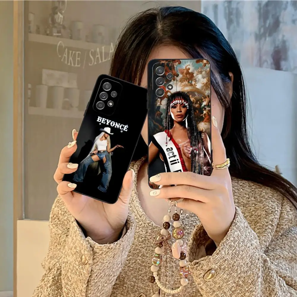 الأزياء B-بيونسيه قضية الهاتف المحمول لسامسونج غالاكسي A56 55 54 53 52 51 36 35 34 23 16 15 5 جرام اللون غطاء فاخر جميل #2