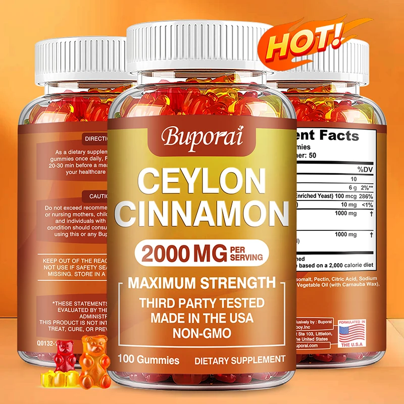 

Ceylon Cinnamon Gummies - Highest Potency for Immunity, Antioxidants, Body Balance, Cardiovascular Health