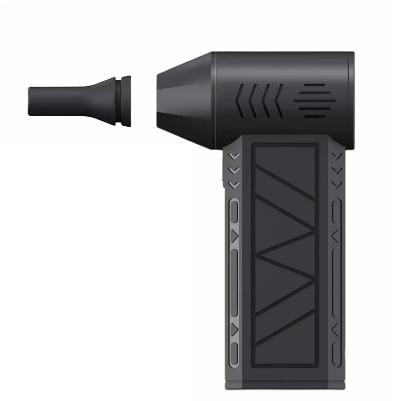 Ventilador turbo ZY7400-SE Mini soprador de ar sem escova 130000 rpm 39,5 m/s Velocidade máxima do vento Ventilador violento portátil LED ajustável de 3 velocidades