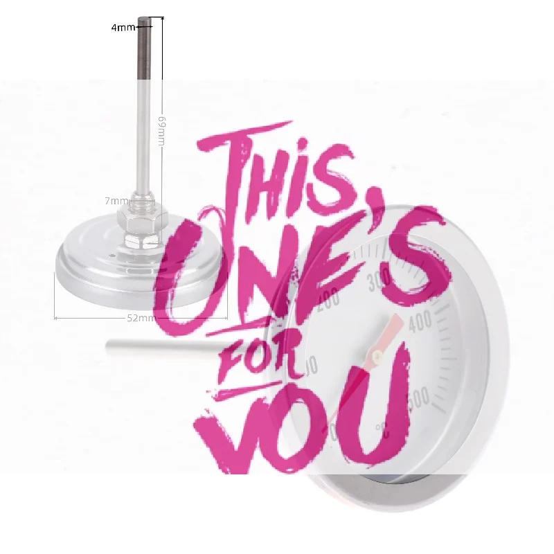 

【BA】1 шт. Биметаллический термометр для духовки и гриля из нержавеющей стали 0-500°C ° Высокотемпературные печи