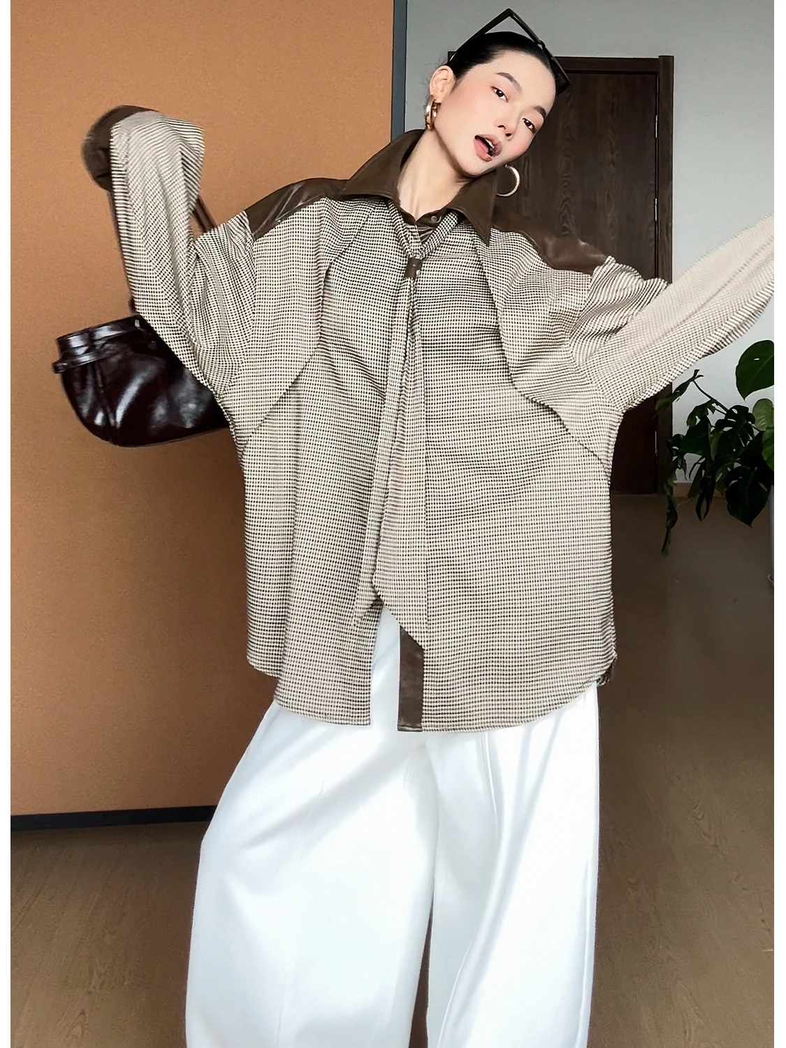 

CIZZLEMORE Freedom Trace Design Cheered Pattern Color Blo Leather Tie irt Loose Fit American Sle Women's ort Sve