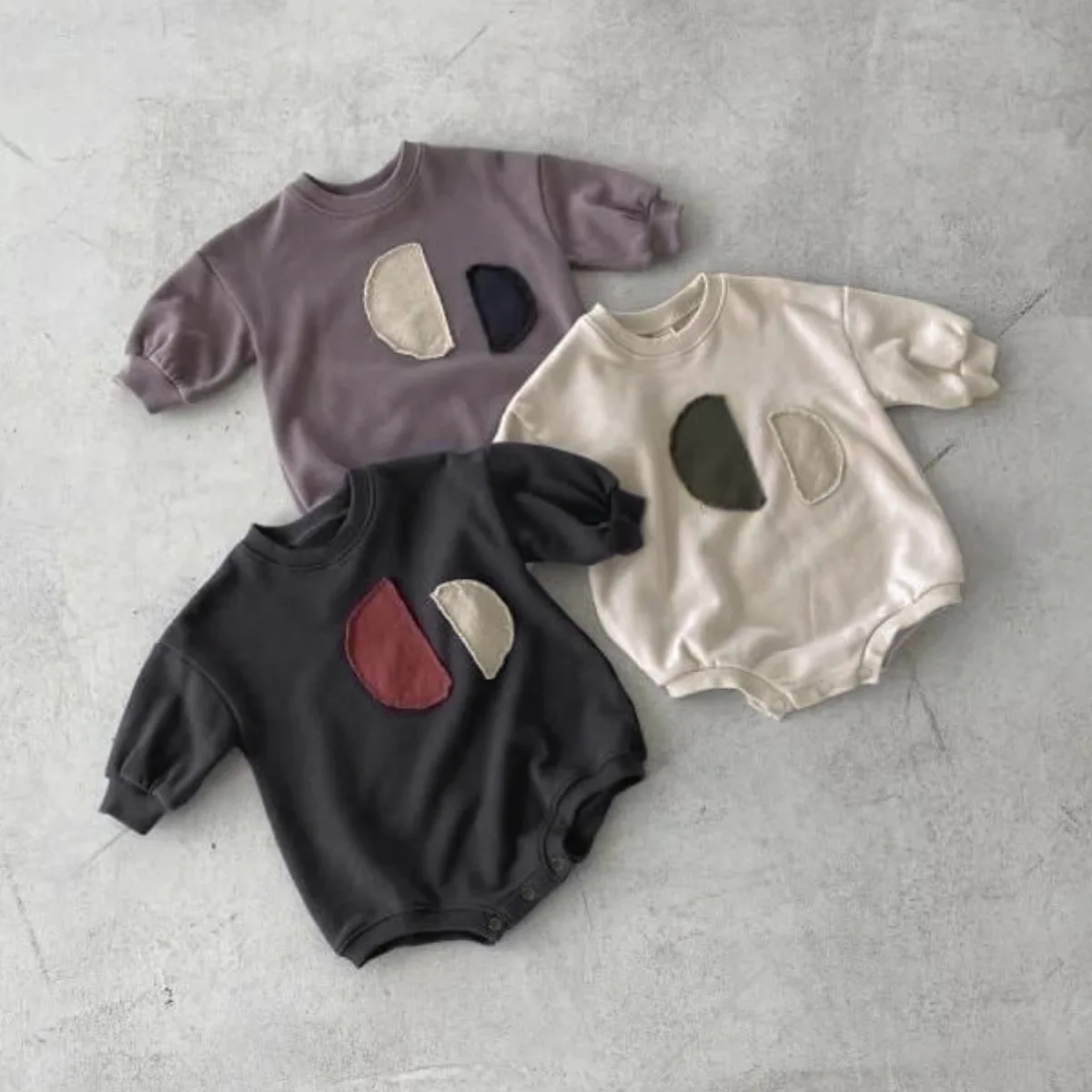 

2025 Autumn New Baby Long Sleeve Casual Bodysuit Cotton Infant Boy Girl Vintage Patch Jumpsuit Toddler Newborn Clothes 0-24M
