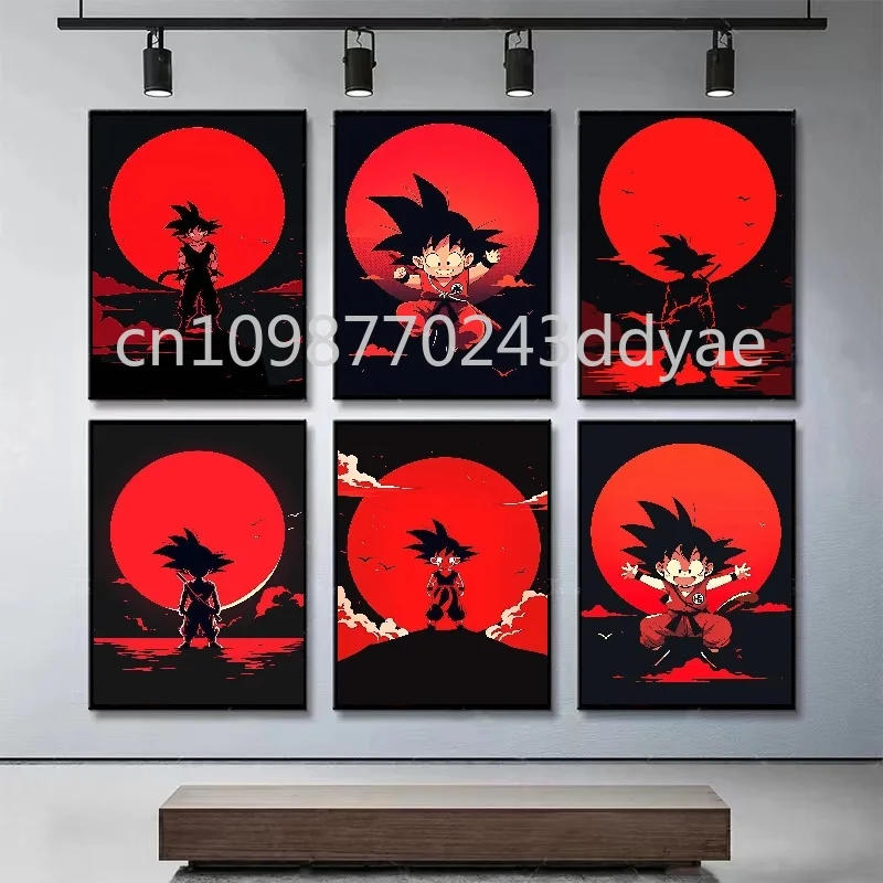 Famosa paixão clássica anime dragon ball super saiyan goku cartaz de alta qualidade casa quarto decoração parede pintura em tela