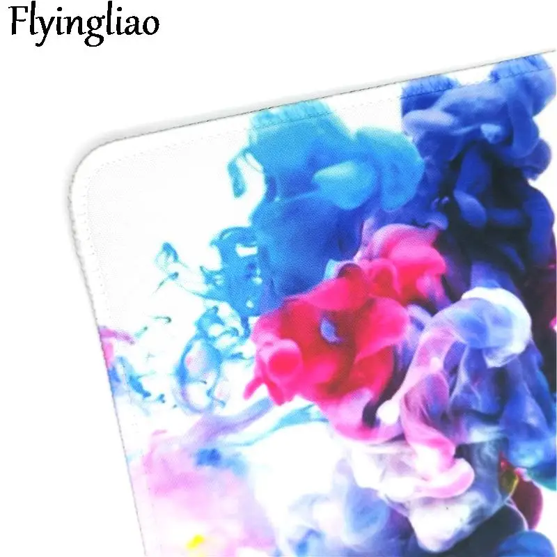 Colorful smoke 3mm Mouse Pad Small Cute Girl Cartoon Game Ins Computer Office Oversized Thickened Table Mat