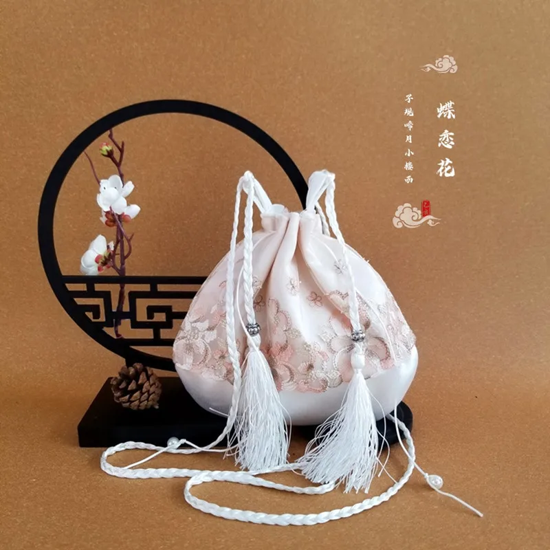 العتيقة نمط تانغ سونغ هان عناصر التطريز Hanfu اكسسوارات شرابة حقيبة كروسبودي مع النسيج زي القديم B1 #6