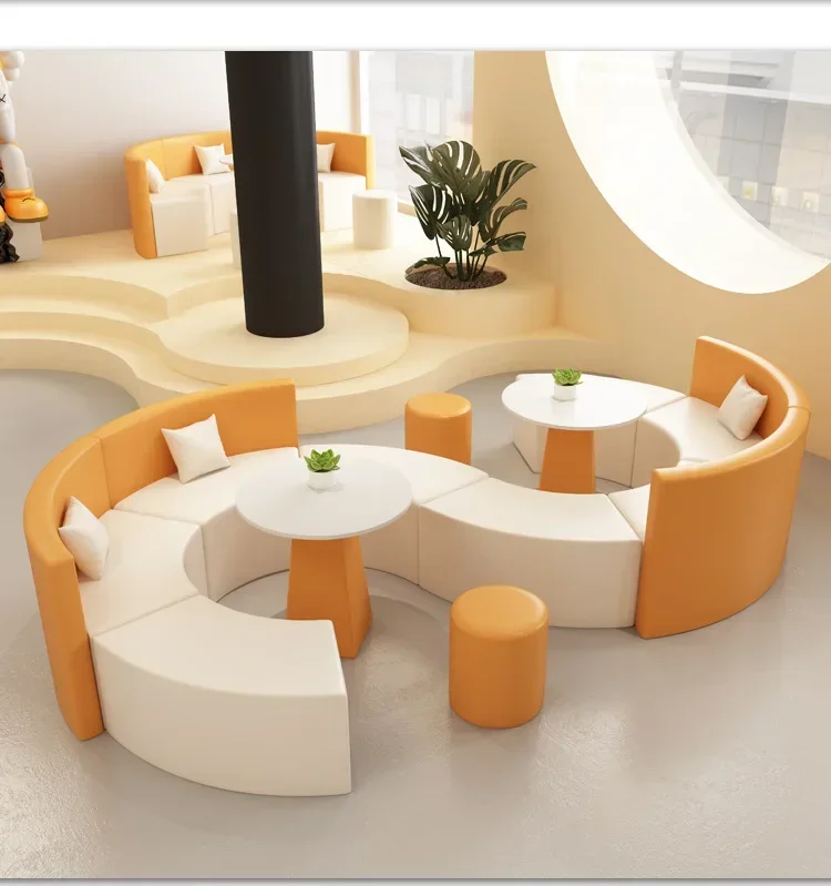 Creative S-type office rest sofa training institution Library meeting guest reception of abnormal-shaped sofa combination