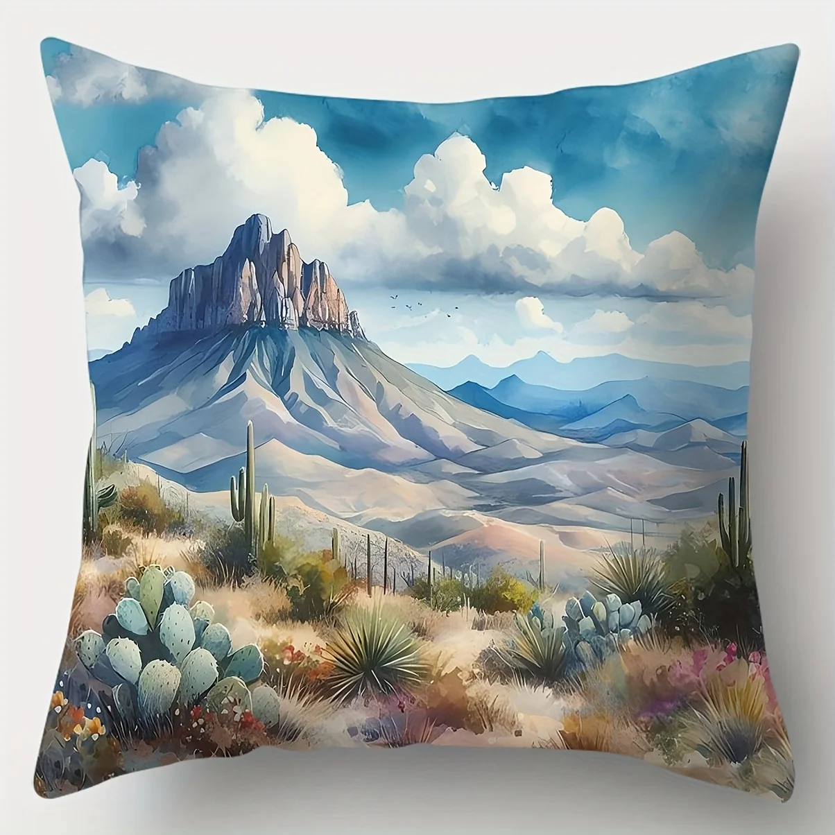 4PCS Southwest Desert Cactus Pillow Covers: Modern Style, Zipper Closure, Polyester Woven Print Cushion Cases, Decorative Sofa