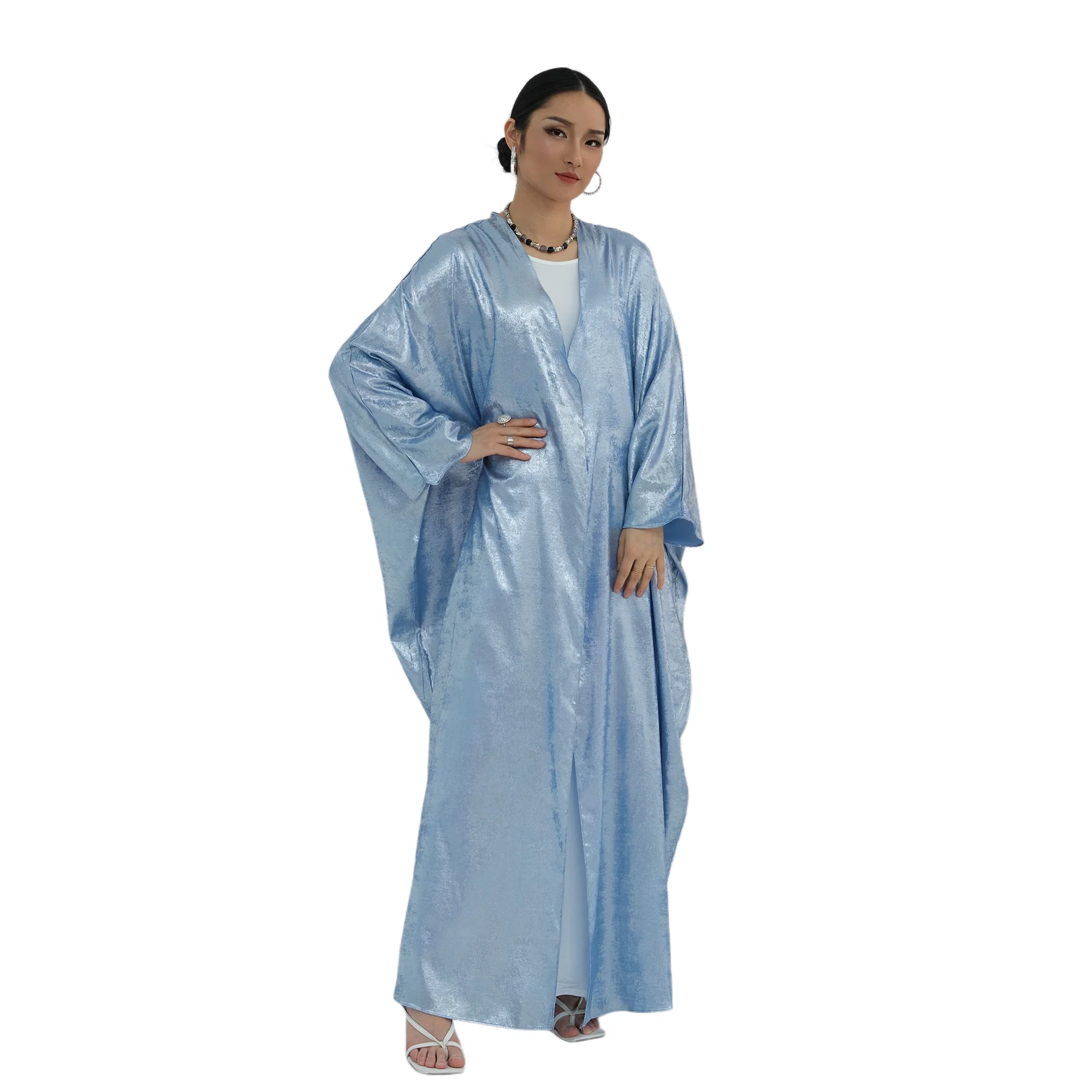 

Мусульманская одежда в восточном стиле: мягкий халат с рукавами-крылышками для Рамадана, длинный рукав, женское арабское платье, марокканское платье, джалабия, вестидос.