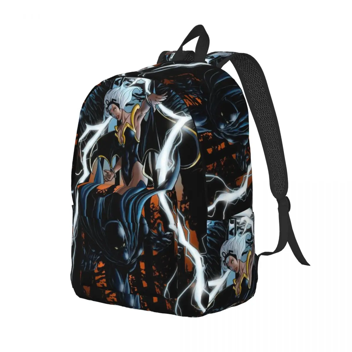 Custom Storm And Black Panther Canvas Backpack Women Men Casual Bookbag for School College Bags