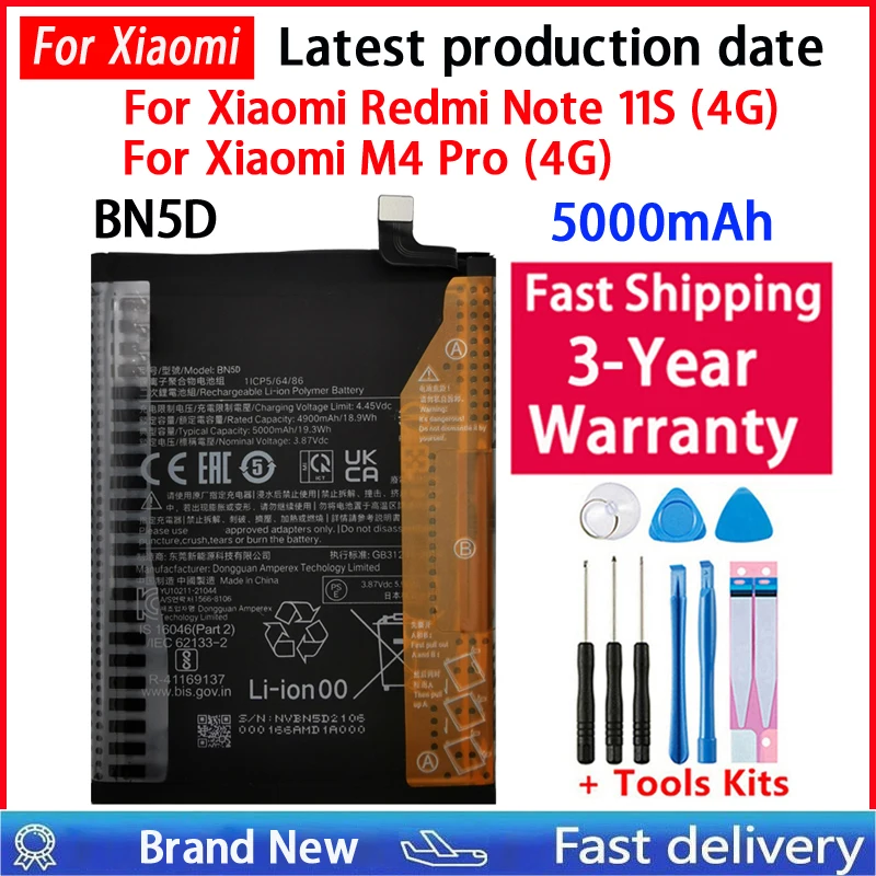 NEW BN5D Phone Battery For Xiaomi Redmi Note M4Pro M4 Pro 4G / 11S 11 S 4G 5000mAh Battery Bateria Batteries