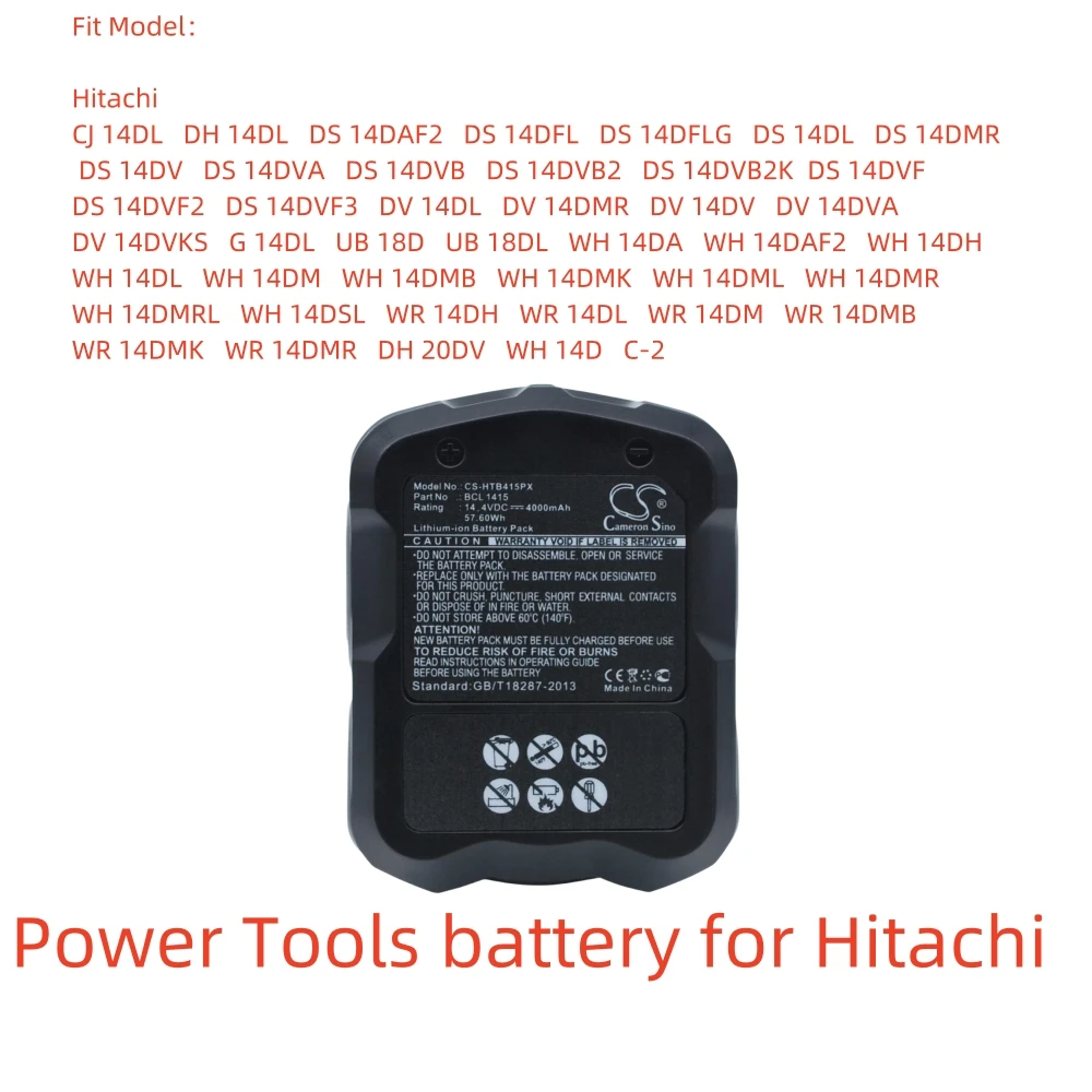 

Li-ion Power Tools battery for Hitachi,14.4v,4000mAh,CJ 14DL DH 14DL DS 14DAF2 DV 14DVKS G 14DL UB 18D WH 14DSL WR 14DH DH 20DV