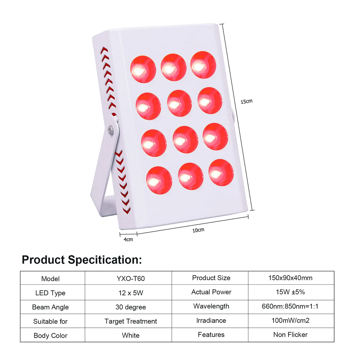 Dual Chip LED Red Light Therapy แผงโคมไฟ Facial Anti-Aging Skin Care เครื่องมือความงามสําหรับ Body Pain Relief กายภาพบําบัด