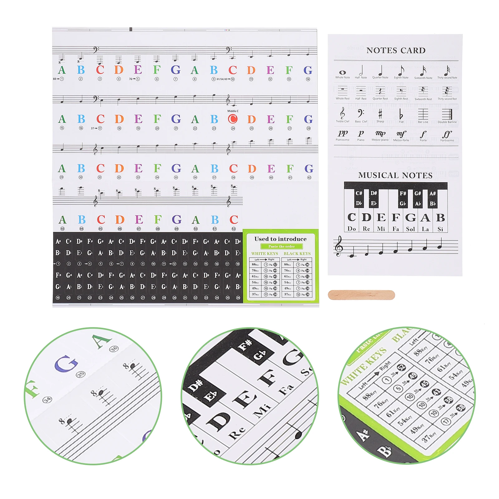 

Piano Stickers Beginner Decals for Introductory Keyboard Removable Keyboards