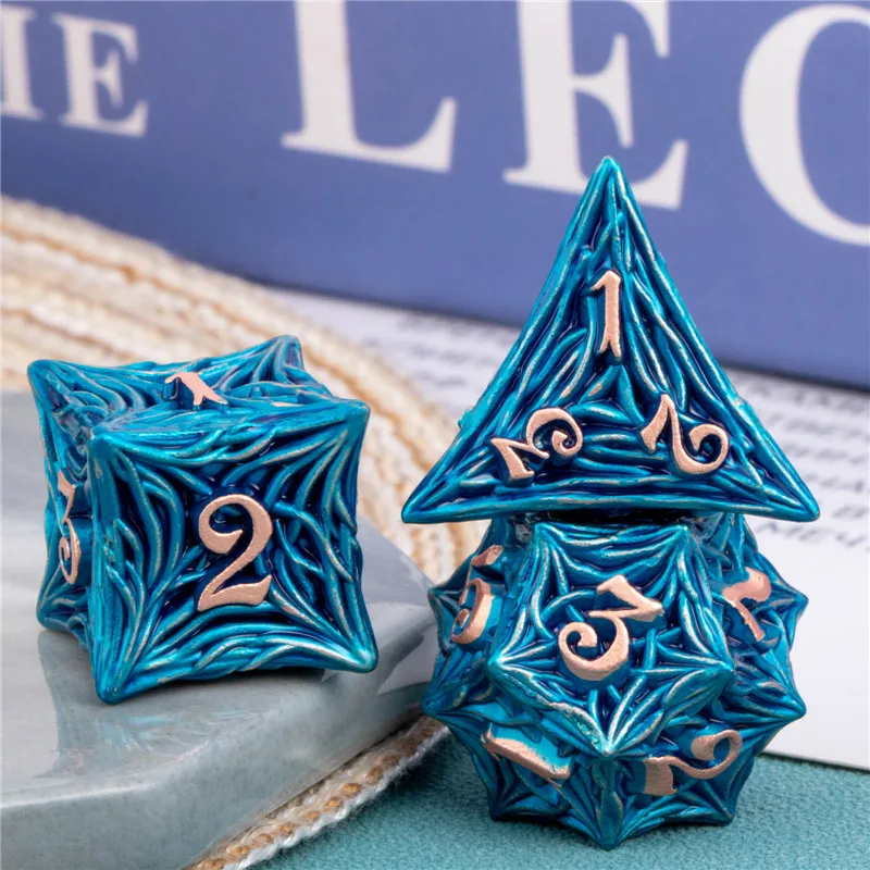 

KERWELLSI Tree Root Dnd Metal Dice Set, D+D Polyhedral Dice For D dnd D Dungeon and Dragon Pathfinder Role Playing Games Dice