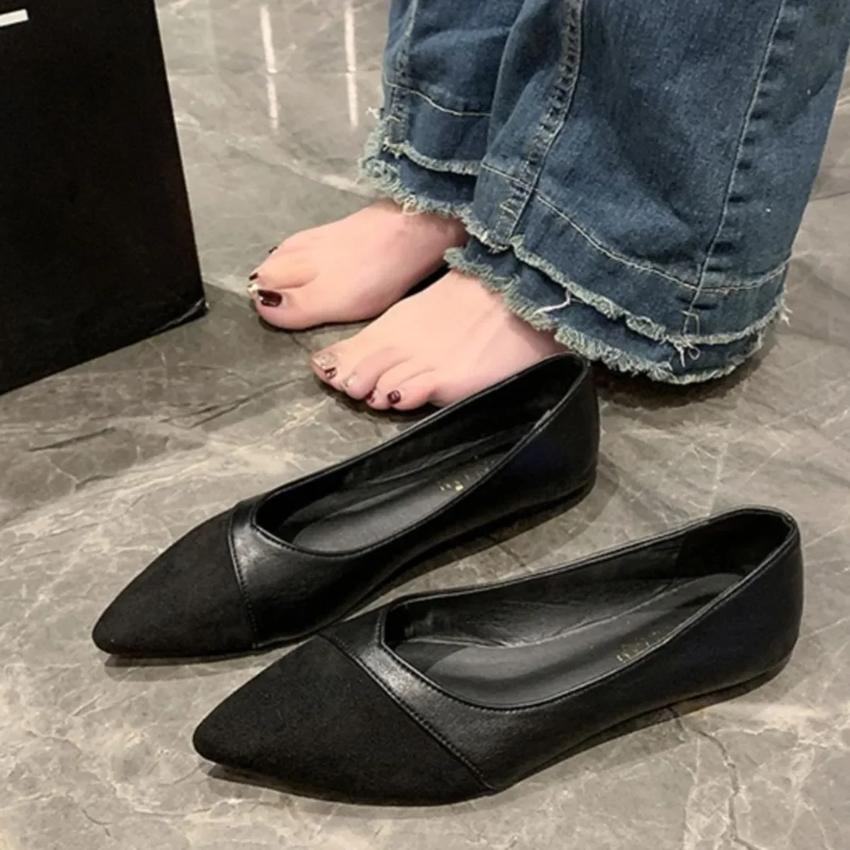 أحذية نسائية مسطحة بمقدمة مدببة مرنة ومريحة، أحذية كاجوال عصرية غير قابلة للانزلاق، متعددة الاستخدامات، أحذية بوتيك عصرية، الاختيار الأول #3